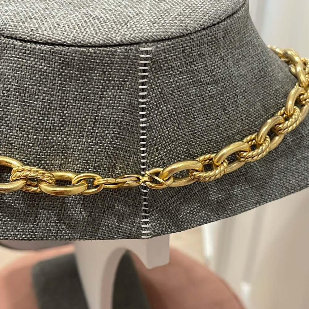 Milor Stainless Steel Gold-Tone Rope Link Chunky Necklace - Picture 7 of 16